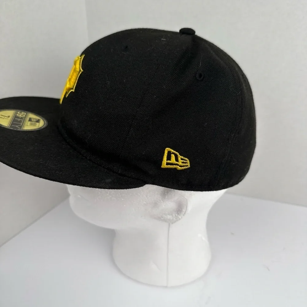 New Era Pittsburgh Pirates Cap 7 1/4 Fitted 59Fifty Hat MLB Black Stitched New